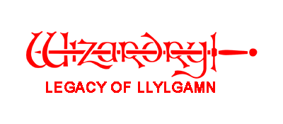 Wizardry Legacy of Llylgamyn the Third Scenario logo for Commodore 64
